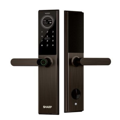 khóa thông minh Sharp A3-B vân tay mã số cho cửa gỗ căn hộ chung cư cao cấp