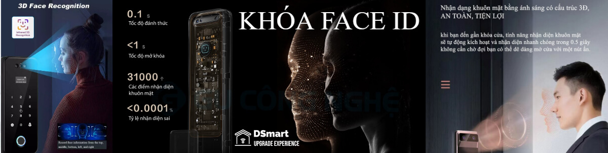 Banner Khóa Face Id Nhận diện khuôn mặt DSmartLock.vn
