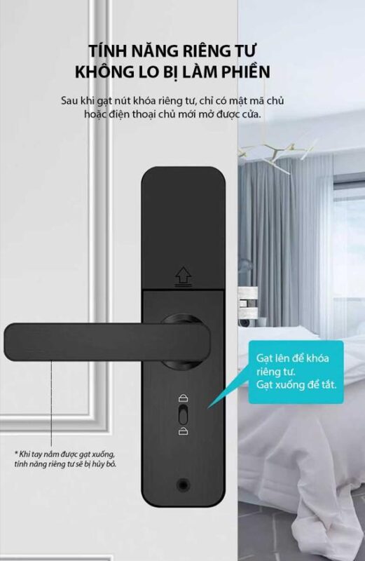 Khóa điện tử vân tay DSmart PN03T cho cửa gỗ 17 Chốt an toàn riêng tư khóa điện tử DSmart
