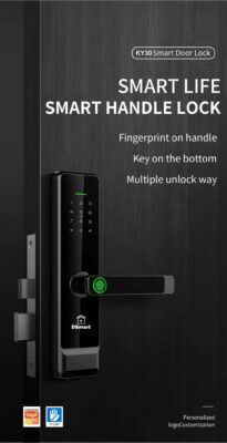 Khóa điện tử vân tay DSmart PN01T cho cửa gỗ 8 Khóa điện tử vân tay DSmart PN01T cho cửa gỗ màu đen black