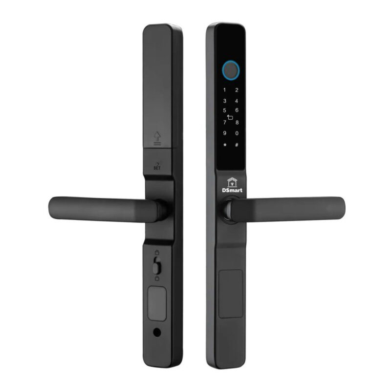 Lắp Khóa Thông Minh DSmart N38T Cho Cửa Nhôm 12 Khóa vân tay cửa nhôm Xingfa DSmart N38T Chống nước màu đen black