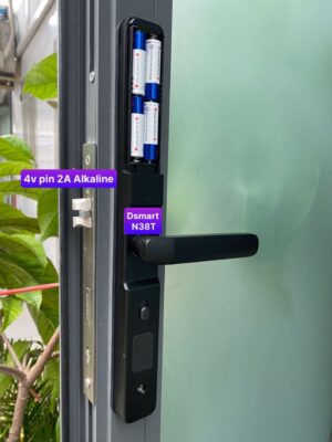 Khóa vân tay cửa nhôm đố nhỏ DSmart N38T Chống nước 12 Khóa vân tay cửa nhôm đố nhỏ DSmart N38T App TTlock màu đen