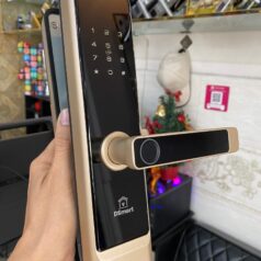 Khóa điện tử vân tay DSmart PN01T cho cửa gỗ 5 Khóa điện tử vân tay DSmart PN01T màu vàng gold