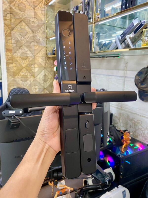 Khóa vân tay cửa nhôm đố nhỏ DSmart N38T Chống nước 8 Khóa điện tử vân tay cửa nhôm Xingfa DSmart N38T Chống màu đen black