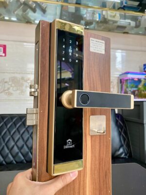 Khóa điện tử vân tay DSmart PN02T cho cửa gỗ 21 Khóa điện tử vân tay DSmart PN02T màu vàng gold