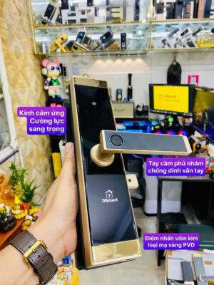 Khóa điện tử vân tay DSmart PN02T cho cửa gỗ 11 Khóa điện tử vân tay DSmart PN02T màu đen black cho cửa gỗ