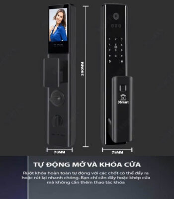 Khóa điện tử Face ID Nhận Dạng Khuôn Mặt DSmart PLA01T 19 Khóa điện tử vân tay Cửa Gỗ Thông Minh Khuôn Mặt FaceID Wifi DSmart PLA01T APP TTLock