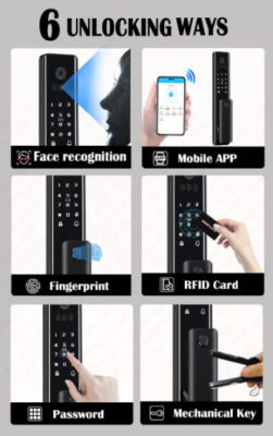 Khóa Cửa Gỗ Thông Minh Chốt Tự Động FaceID DSmart PLA02T TTLock 15 Khóa Cửa Gỗ Thông Minh Nhận Dạng Khuôn Mặt FaceID Wifi DSmart PLA01T TTLock