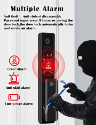 Khóa điện tử Face ID Nhận Dạng Khuôn Mặt DSmart PLA01T 20 Khóa điện tử vân tay Cửa Gỗ FaceID DSmart PLA01T APP TTLock màu đen black