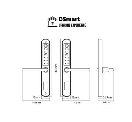 Khóa điện tử DSmart N35T-2C vân tay 2 chiều App TTLOCK 26 Khóa DSmart N35T-2C Inox 304 chống nước gắn được cho cửa mở ngoài trời