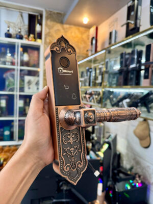 khóa điện tử cửa gỗ DSmart Dtp38 màu đồng cho cửa gỗ dùng pin