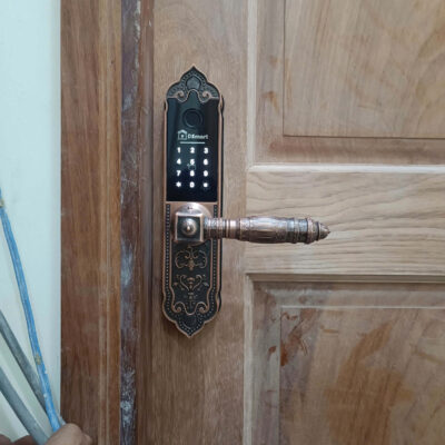 hình ảnh thực tế khóa vân cổ điển cho cửa gỗ DSmart DTP38, bảo hành lâu