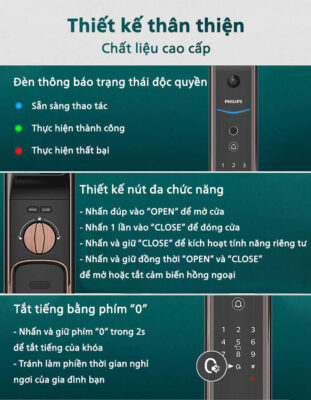Khóa cửa thông minh Philips DDL709-7HWS 27 Khóa cửa thông minh Philips DDL709-7HWS