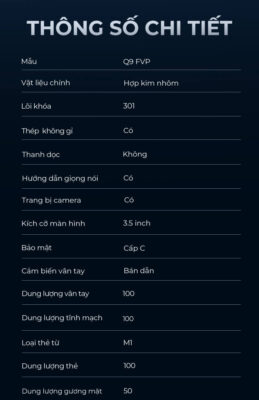 Khóa Cửa Điện Tử Kaadas Q9-FVP 41 Khóa Cửa Điện Tử Kaadas Q9-FVP
