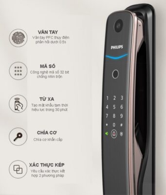 Khóa cửa vân tay có camera Philips DDL702-1HWS 32 Khóa cửa vân tay có camera Philips DDL702-1HWS