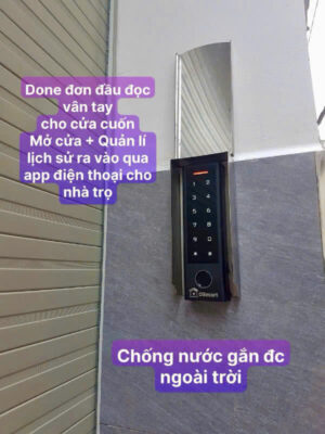Lắp Đặt Đầu Đọc Vân Tay DSmart Cho Cửa Cuốn 3 Hộp Che Inox Cho Hệ Thống Kiểm Soát Ra Vào