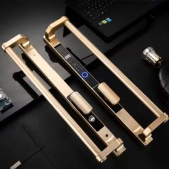 Khóa Cửa Nhôm Xingfa NX86T 5 Khóa Cửa điện tử Nhôm Xingfa NX86T màu vàng gold có app ttlock gắn ngoài trời