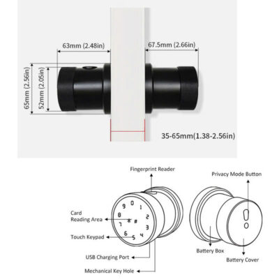Khóa Điện Tử DSmart NT03T cho cửa tay nắm tròn 20 Thông số Khóa thông minh app TTLOCK thay thế tay nắm tròn DSmart NT03T
