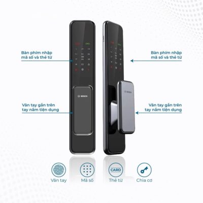 Khóa Điện Tử Vân Tay Push-Pull Bosch EL600 25 Khóa Bosch EL600 Vân Tay Thẻ Từ Bảo Hành Chính Hãng