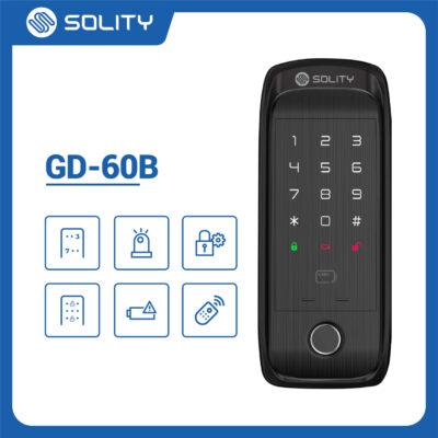 Khóa cửa điện tử vân tay SOLITY GD-60B 13 Hình ảnh Khóa cửa điện tử vân tay SOLITY GD-60B lắp đặt trên cửa kính cường lực, chính hãng Hàn Quốc.
