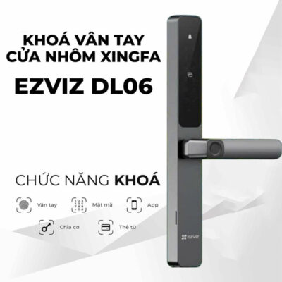 EZVIZ DL06 Pro Khóa cửa thông minh cho cửa nhôm 9 Khóa cửa thông minh cho cửa nhôm EZVIZ DL06 Pro chống nắng mưa