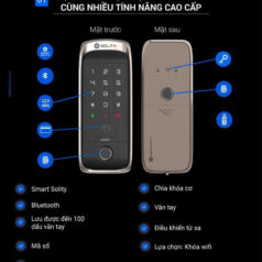 Khóa cửa điện tử vân tay SOLITY GD-60B 4 Hình ảnh các bộ phận của khóa cửa kính điện tử SOLITY GD-60B khi mở hộp.