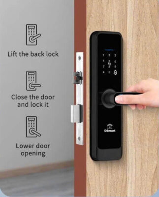 Khóa Cửa Gỗ Thông Phòng Cửa Chính Chung Cư PN08T 12 Khóa điện tử PN08T mở cửa bằng vân tay