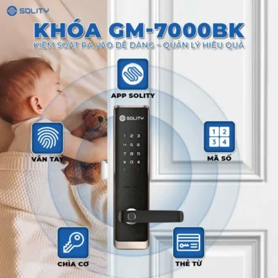 Khoá Cửa Vân Tay Solity GM-7000BK 14 Solity GM-7000BK có chức năng khóa tự động và cảm biến nhiệt, giúp phòng ngừa hỏa hoạn.