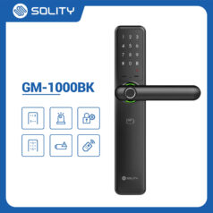 Hình ảnh khóa cửa điện tử Solity GM-1000BK với thiết kế sang trọng, mở khóa vân tay siêu nhạy.