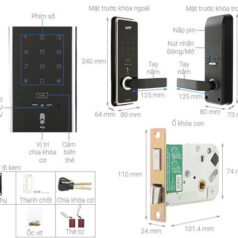 Hình ảnh lắp đặt thực tế khóa Hyundai trên cửa thép chống cháy