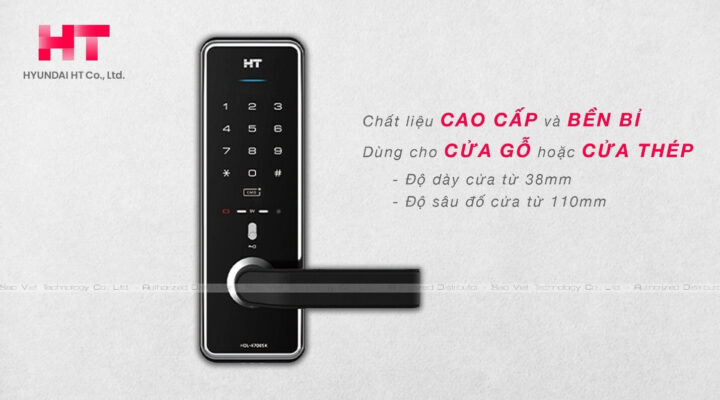 KHOÁ ĐIỆN TỬ HYUNDAI HT HDL-4700SK 14 Khóa điện tử Hyundai HT HDL-4700SK lắp trên cửa gỗ tự nhiên