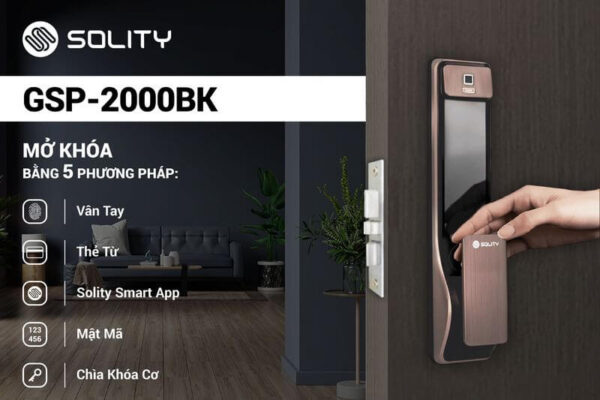 Khóa cửa điện tử vân tay Solity GSP-2000BK 18 Hình ảnh thực tế khóa cửa điện tử vân tay Solity GSP-2000BK với thiết kế hiện đại