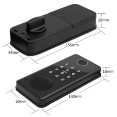 Hình ảnh nút bấm tắt/mở trên khóa DSmart DB01T, mang lại sự tiện lợi cho người dùng.