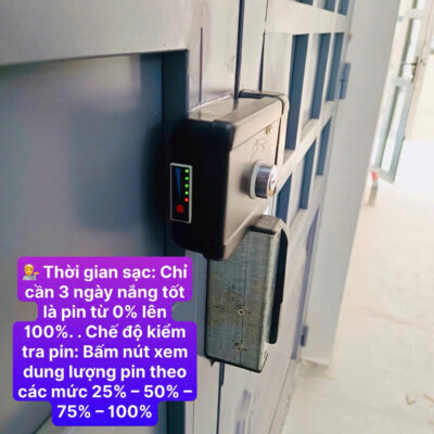 Lắp đặt khóa cổng 1 chiều DSmart 1C39T tại Quận Bình Thạnh 6 Khóa cổng vân tay DSmart 1C39T pin bền, tự sạc bằng năng lượng mặt trời