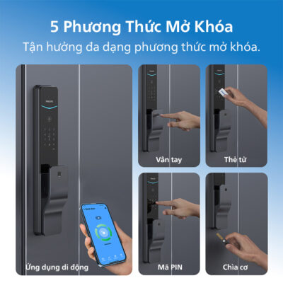 PHILIPS DDL801-5HBS Mở Khóa Cửa Từ Xa 23 Khóa vân tay Philips DDL801-5HBS hỗ trợ kết nối Wi-Fi mở từ xa bằng điện thoại