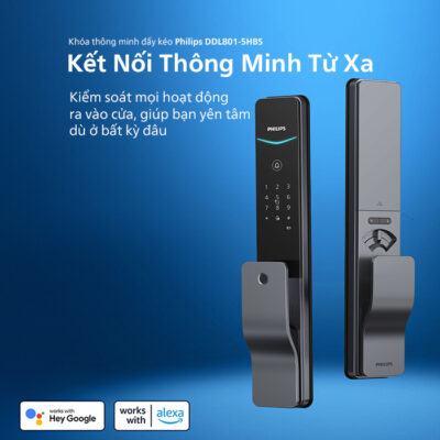 PHILIPS DDL801-5HBS Mở Khóa Cửa Từ Xa 20 Hình ảnh khóa vân tay Philips DDL801-5HBS chính hãng, bảo hành toàn quốc
