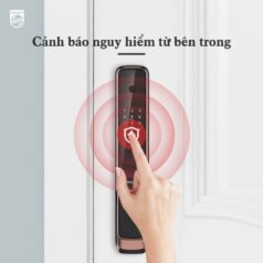 PHILIPS 9300 Khóa Vân Tay Cửa Gỗ Cao Cấp 21 Khóa cửa Philips 9300 màu đồng đỏ, tạo điểm nhấn cho không gian sống
