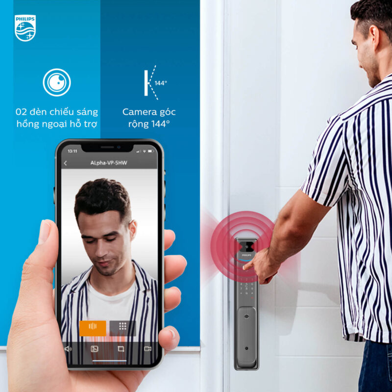 Khóa Philips Alpha V-5HWS gửi cảnh báo khi pin yếu để người dùng thay pin kịp thời