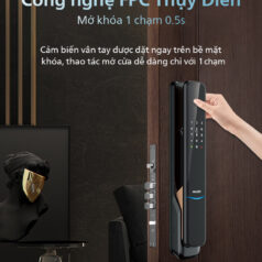 PHILIPS 9300 Khóa Vân Tay Cửa Gỗ Cao Cấp 17 Cổng sạc dự phòng trên Philips 9300 đảm bảo hoạt động liên tục ngay cả khi hết pin