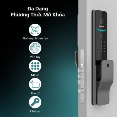Philips DDL720-MVP Nhận Diện Tĩnh Mạch Lòng Bàn Tay 34 Hình ảnh thực tế lắp khóa Philips DDL720-MVP tại nhà khách hàng