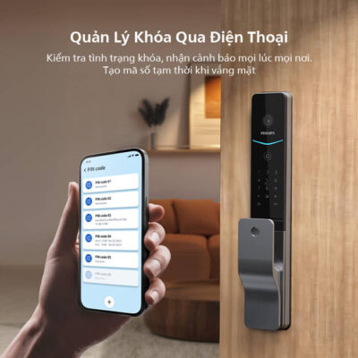 Philips DDL720-MVP Nhận Diện Tĩnh Mạch Lòng Bàn Tay 35 Khóa điện tử Philips DDL720-MVP với thiết kế sang trọng, hiện đại cho căn hộ thông minh