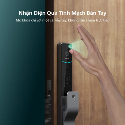 Philips DDL720-MVP Nhận Diện Tĩnh Mạch Lòng Bàn Tay 29 Mặt trước khóa vân tay Philips DDL720-MVP hiện đại, tinh tế