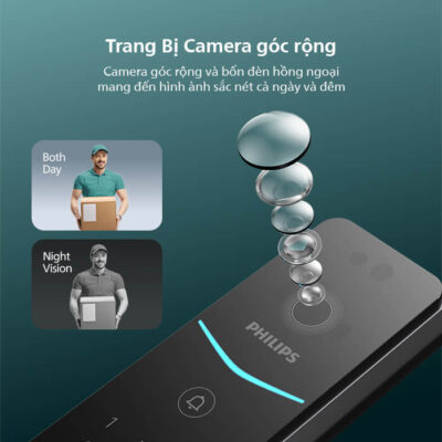 Philips DDL720-MVP Nhận Diện Tĩnh Mạch Lòng Bàn Tay 33 Khóa Philips DDL720-MVP hỗ trợ kết nối app qua Wi-Fi tiện lợi