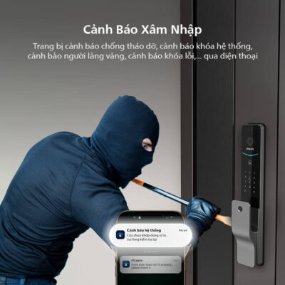 Philips DDL720-MVP Nhận Diện Tĩnh Mạch Lòng Bàn Tay 38 Mặt trong của khóa điện tử Philips DDL720-MVP thiết kế tinh gọn