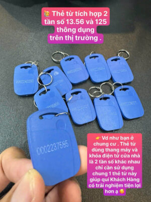 Thẻ từ 2 tần số 125 13.56 cho khóa điện tử vân tay 10 Móc Khóa Thẻ Từ 2 Tần Số, Tần Số Kép Chống Nước