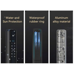 Khóa Vân Tay cửa nhôm DSmart N52T chống mưa màu đen xám