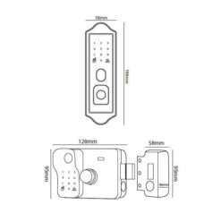 Hình ảnh kích thước khóa 2C79T gắn ngoài trời chống nắng mưa