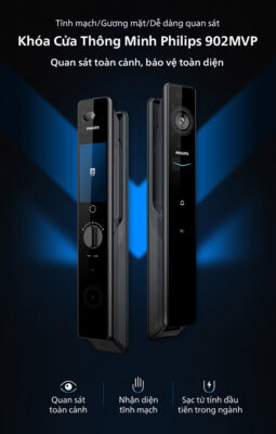 Philips – thương hiệu Hà Lan với hơn 130 năm lịch sử, mang đến dòng khóa điện tử cao cấp DDL902-MFVP đầy tinh tế.
