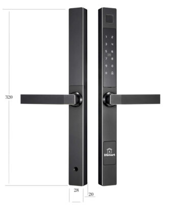 Khóa điện tử cửa nhôm Xingfa NC22T Đen CNC 17 khóa cửa nhôm Xingfa NC22T lắp vừa thân 3085 không cần khoan phay đố