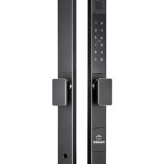 hình ảnh lắp đặt thực tế khóa điện tử NC22T đen trên cửa nhôm Xingfa do DSmartLock thi công